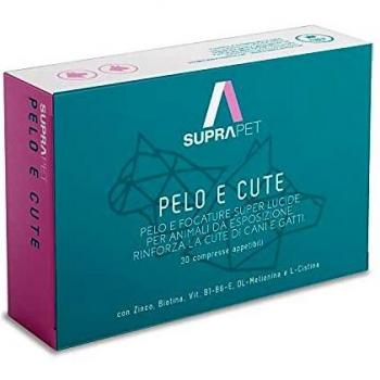 Complemento alimentare Suprapet per cani e gatti: 30 compresse con biotina, zinco, vitamine del gruppo B, metionina e cistina per il benessere della pelle e la lucentezza del pelo