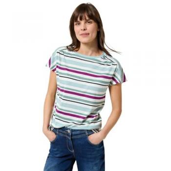 Gestreiftes Damen-T-Shirt - Multicolour Grün