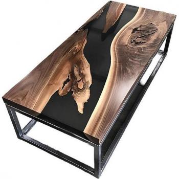 Epoxidharz Flusstisch aus echtem Holz 120x60cm