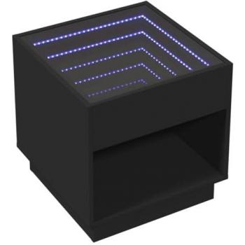 VidaXL Bedside Table with Infinity LED Black 50x50x50 cm