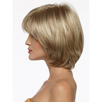 Peluca de pelo sintético rubio, estilo Bob, fibra de gran calor