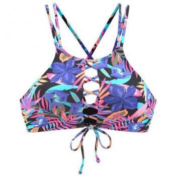 Bench. Bustier-Top für Damen, schwarz bedruckt, Größe 32