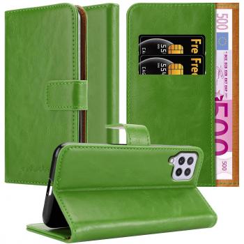 Custodia di Lusso Verde Erba per Samsung Galaxy A22 4G / M22 / M32 4G con Funzione Supporto e Compartimento per Carte