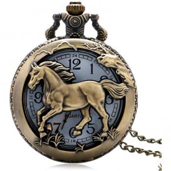 Reloj FOB de Bronce y Cobre con Cadena del Zodiaco