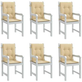 Cuscini ergonomici per sedia 6 unità beige mélange 100x50x4 tessuto