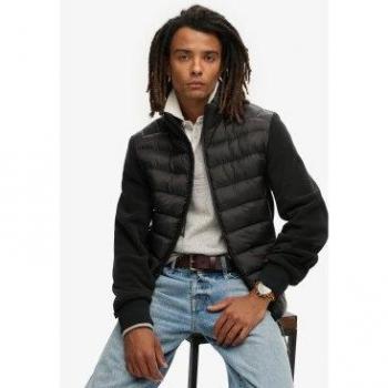 Superdry Bomber Fleece Hybrid Giacca Nera Taglia L