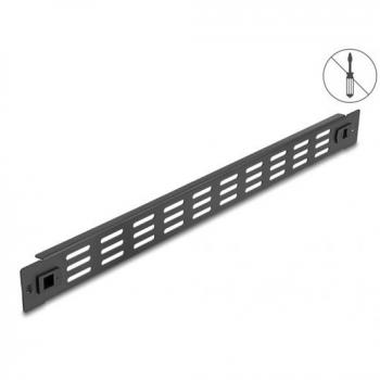 DELOCK 66985 19‑inch Panel, Ventilation Slots, 1U, Black