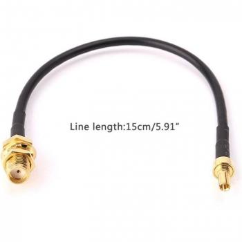 Cable Coaxial Pigtail 15cm CRC9 macho a SMA hembra RG174