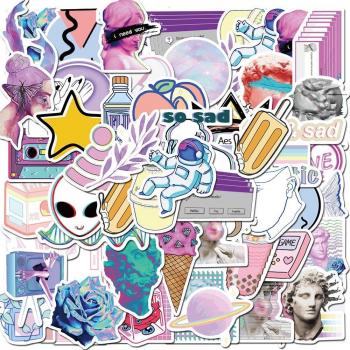 50pcs Vaporwave Stickers for Laptops