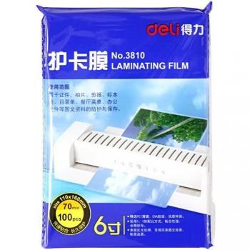 Película laminadora Deli de 6 pulgadas (110x160mm) tamaño 70 Mic, 100 unidades/lote, para documentos fotográficos