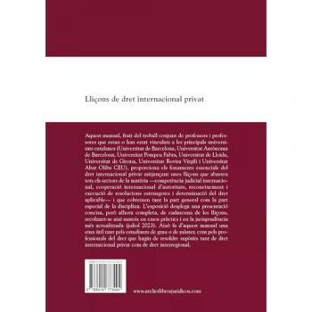 Libro LLICONS DE DRET INTERNACIONAL PRIVAT AA.VV. ATELIER LIBROS JURIDICOS Tapa blanda