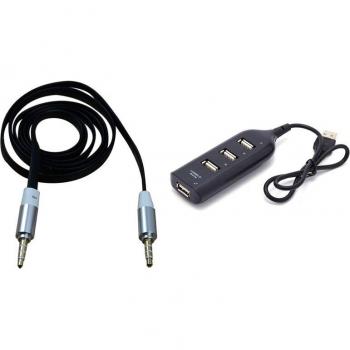 Câble Adaptateur Aux 3.5mm et Répartiteur USB 2.0 4 Ports