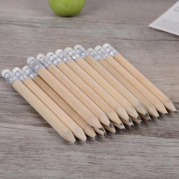 5 PCS Short Wood Pencils with Erasers for Children