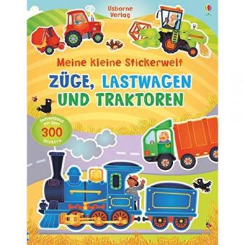 Usborne Verlag kleine Stickerwelt: Züge, Lastwagen und Traktoren: Sammelband mit über 300 Stickern, 790576, Yellow