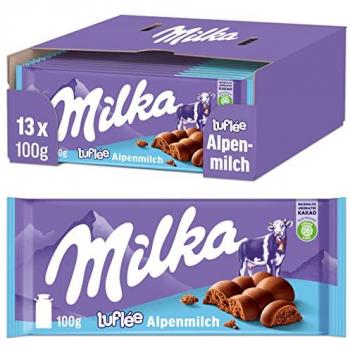 Milka Luflee Alpenmilch Schokolade 100 g, 13er Pack