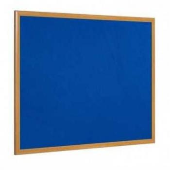 Bacheca Bi-office Earth feltro blu 120x90 cm - cornice executive in legno FB1443239