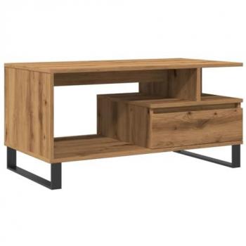 Mesa de centro Sala de estar Roble artesanal 90x49x45 cm Multilayer