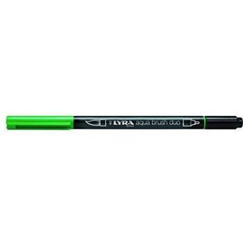 Pincel Verde Aqua Brush Lyra Dupla Ponta Fina