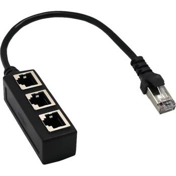 RJ45 Ethernet Network Splitter Cable 1 Male to 3 Female