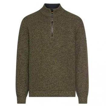 Slim Fit Troyer „Mouline“ Reißverschlussmodell