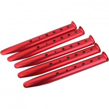 Piquetas de Tienda de Aluminio en U para Acampada - 5 Piezas, Color Rojo