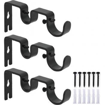 Barra Doble de Cortina – Soporte de Pared con Tornillos