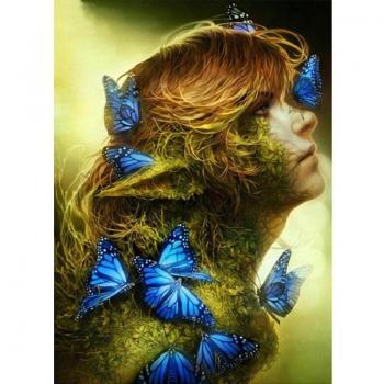 Dibujo Mariposa Chic 20x30 CM – Set de Pintura con Diamantes Imitación