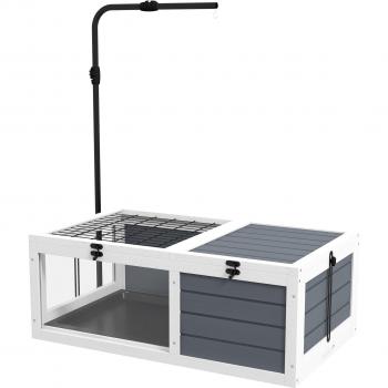Pawhut Tortoise Table With Adjustable Lamp Holder