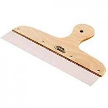 Couteau à enduire inox avec manche en bois 35 cm