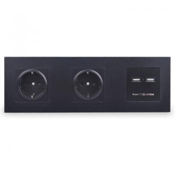 COSWALL Doppelsteckdose mit USB-Ladeport 5V 2A