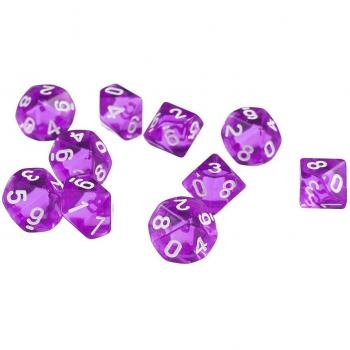 10 PCS Blue Polyhedral Dice Set - 10 Sided for Tabletop Games