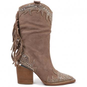 Bottes à talon bloc en cuir pour femme - ALMA EN PENA 506 35 Bleu