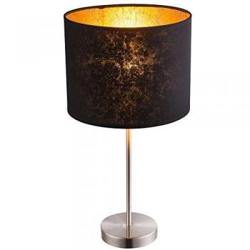 Lampada da tavolo illuminazione tessile oro nero