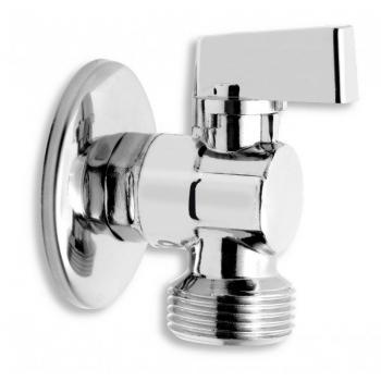 Vanne d'angle chromée pour lave-linge 1/2x3/4 avec clapet anti-retour CF3027