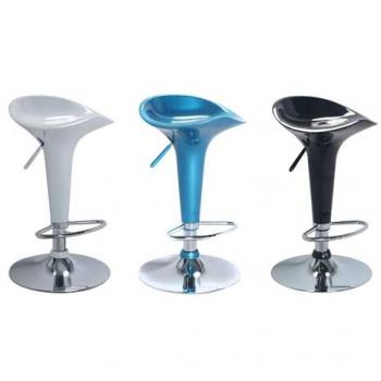 Bar Stool Spike Bianco, Altezza Regolabile, Seduta ABS