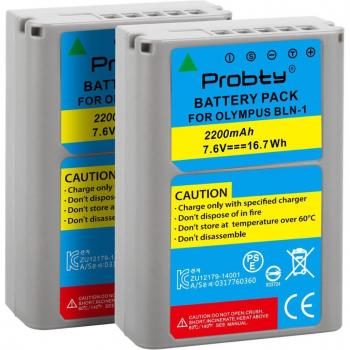 BLN-1 2200mAh Replacement Battery with USB Charger for Olympus E-M5