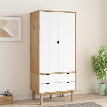 VidaXL OTTA Wardrobe Brown and White 30.1x20.9x67.7 Solid Wood Pine