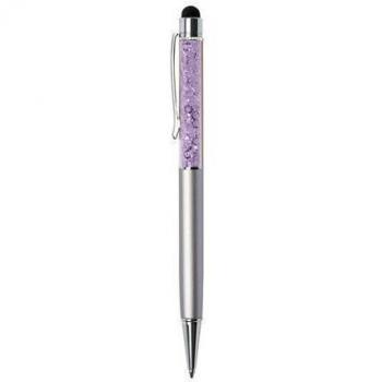 Elegantní kuličkové pero Touch s fialovým Swarovski® krystalem