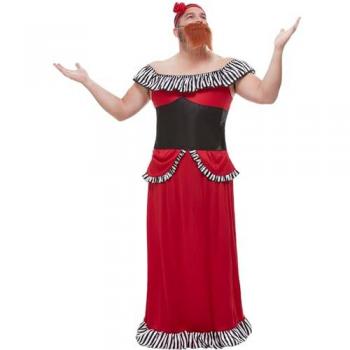 Costume Barbuta Rossa per Donna - Taglia XL