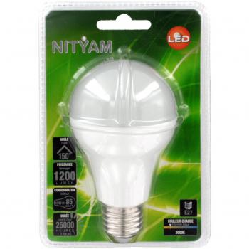 Nityam Ampoule LED GLOBE STANDARD E27 15W 1200 Lumens - Couleur Chaude 3000K - [Classe énergétique A+]