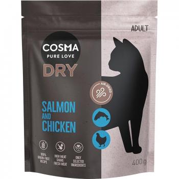Cosma Premium‑Trockenfutter 400 g – Lachs + Hühnchen