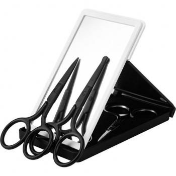 Stainless Steel Eyebrow Scissor Set with Mirror Case