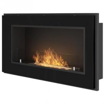 Chimenea empotrada de bioetanol Frame 900 con cristal negro