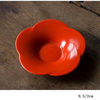 Rood Porselein Thee Kop en Schotel Set 35ml