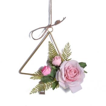 Geometric Metal Flower Ring Holder
