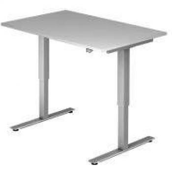 Hammerbacher Sitz-Stehschreibtisch XMST Grau, Silber 1.200 x 800 x 650 mm
