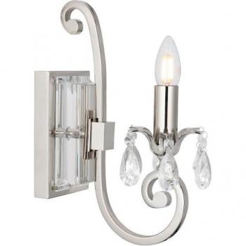 Interiors 1900 Oksana 1 Light Indoor Candle Wall Light Polished Nickel Plate, E14