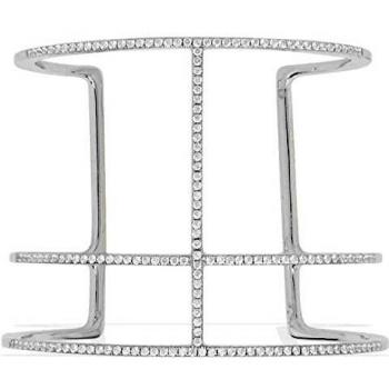 APM Monaco Armreif „Croisette“ – Silber mit Zirkoniastreifen (AB2161OX‑M)