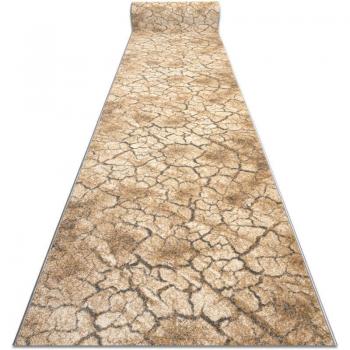 Cracked Ground Beige Runner Rug