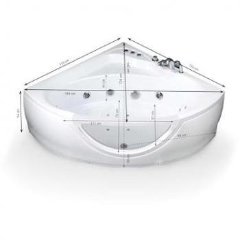 Vasca Idromassaggio Oblò TASMANIE WHITE Jets 135x135 cm